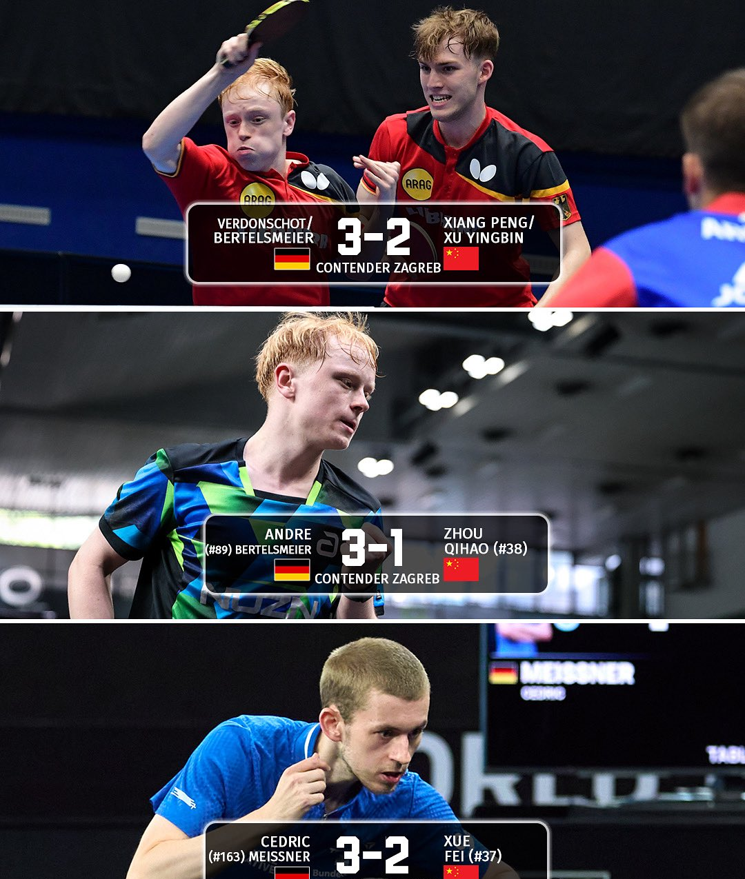 包含瑞典乒乓球队爆冷法国乒乓球队，水谷隼关键制胜的词条